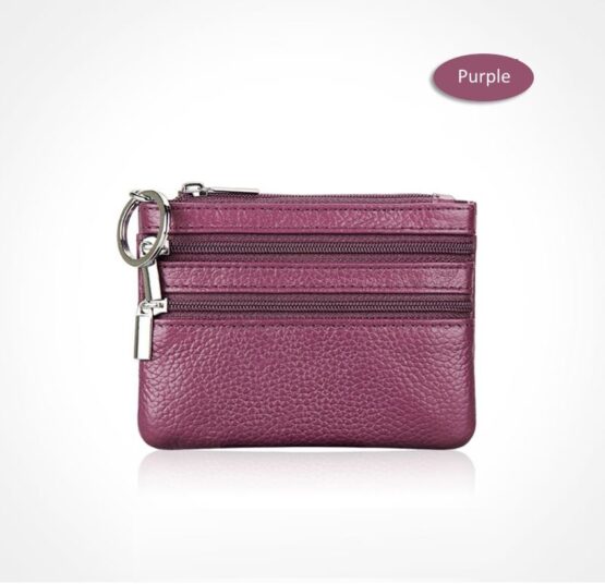 Purple Leather Coin Purse
