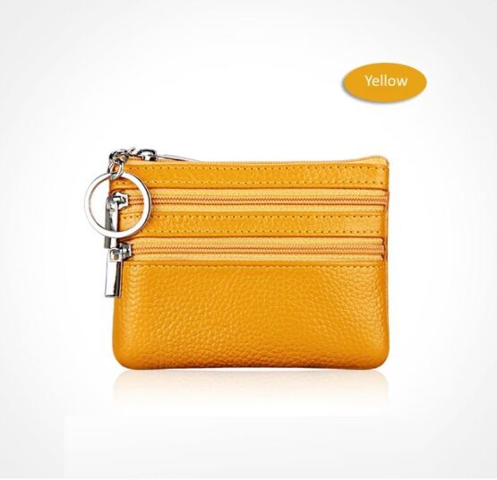 Yellow Leather Coin Purse