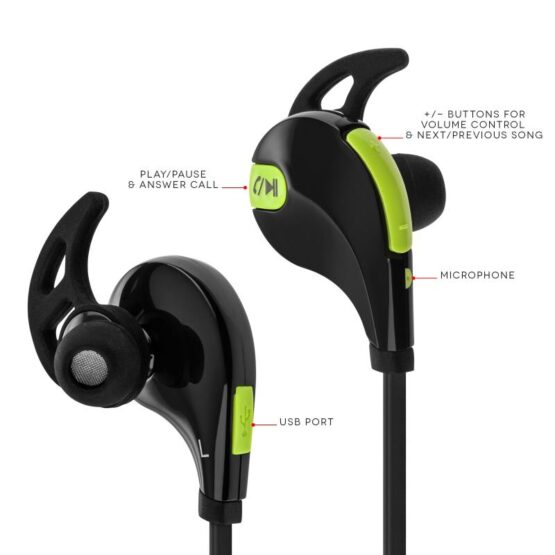 Sports ear phones with bluetooth