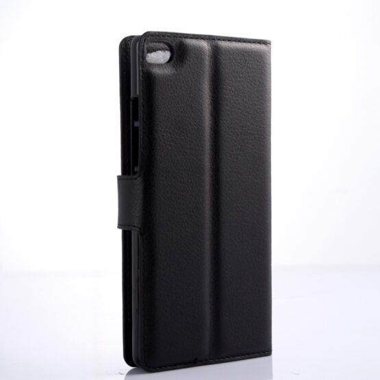 Back view of Black Flip Case for Huawei P8 Lite