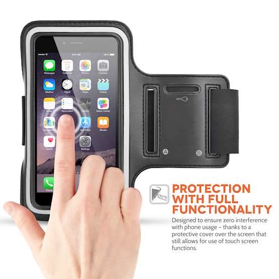 Using iPhone Screen on sports armband.