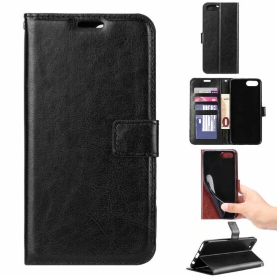 5 images of a Huawei Y6 2018 Mobile Phone cover showing cash and card holder.