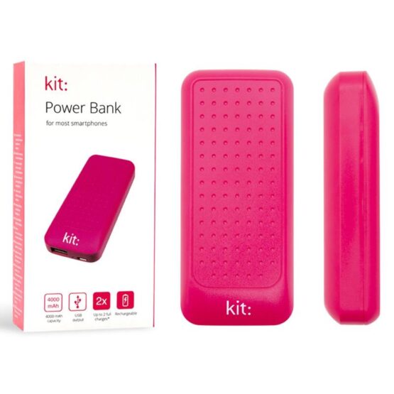 Portable charger with box in pink