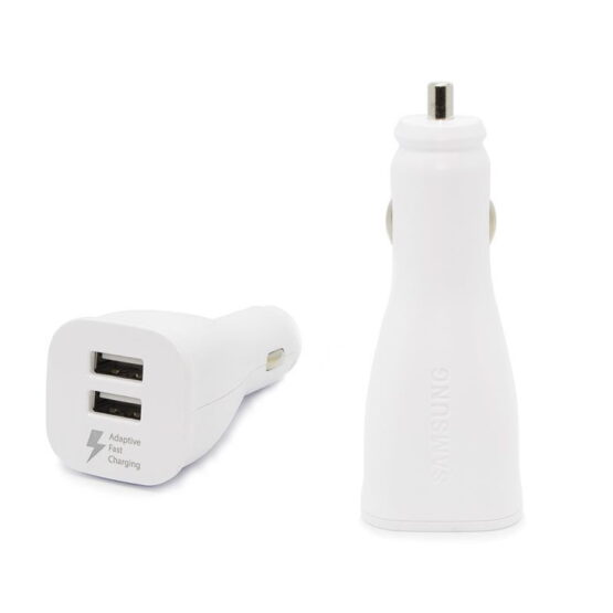 Two White Samsung Car Chargers