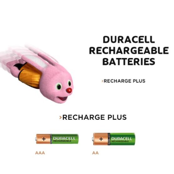 Duracell Bunny and AA and AAA battery