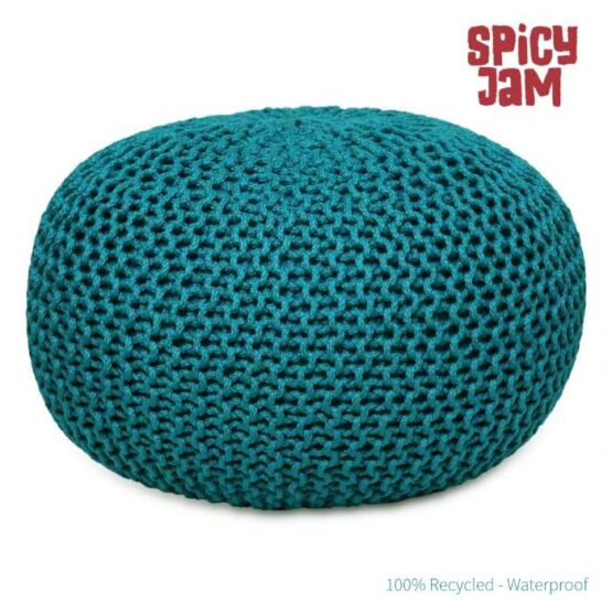 Green Knitted Pouf