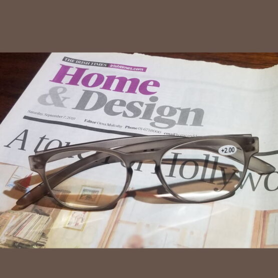 Grey Reading Glasses Left on Irish Times