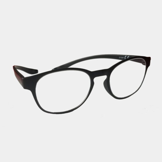 Side Angle View of Black Framed Reading Glasses