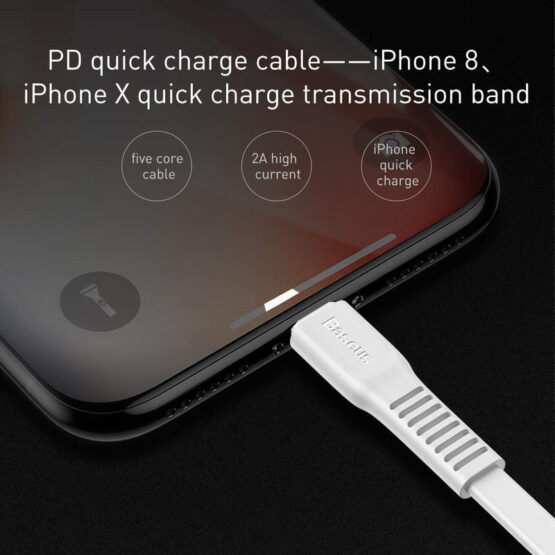 White Cable plugged into iPhone