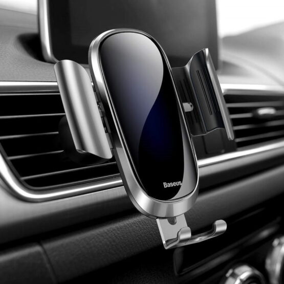 Siver Phone Cradle on Car Vent