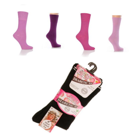 4 Diabetic Non Elastic Socks with Retail Packaging
