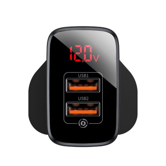 Black PLug with two USB Ports