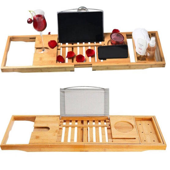 Adjustable Bamboo Bath Shelf