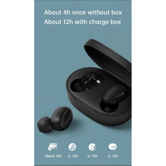 Redmi airdots black bluetooth earphones youth mi true wireless headphones bluetooth 5.0 tws 400mah charging discount case