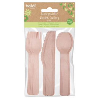 Biodegradable Wooden Cutlery - Knife, Fork & Spoon