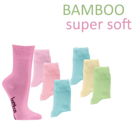 Fine Colorful Summer Bamboo Socks x 3 Pairs