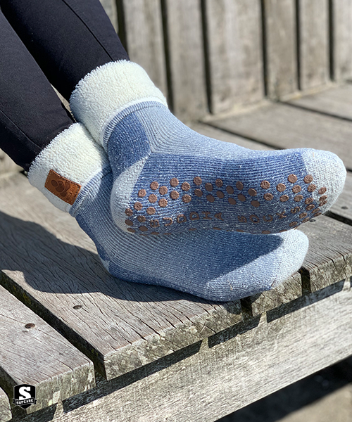 Sheepskin and Wool Slipper Socks - Ink – ShopNZ
