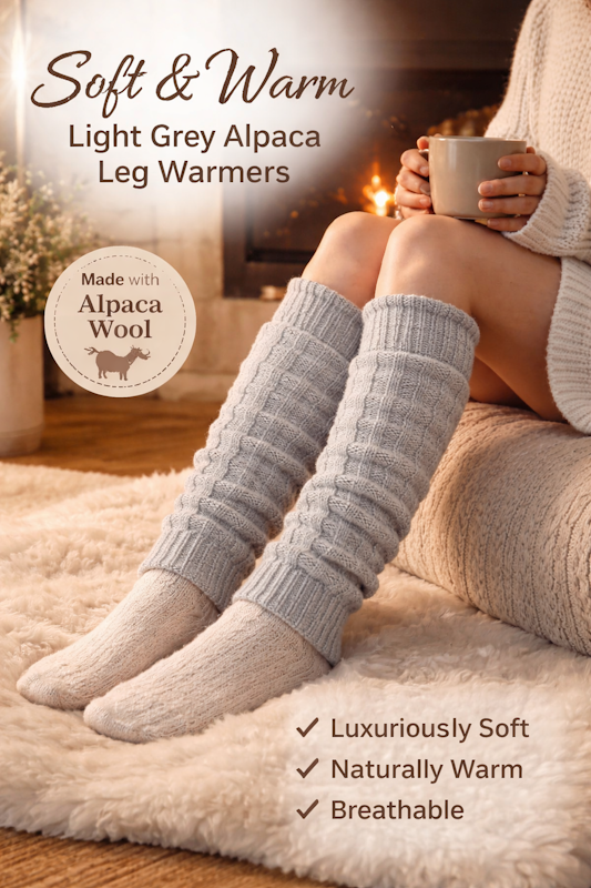 Coarse-Knit Leg Warmers - with Alpaca wool