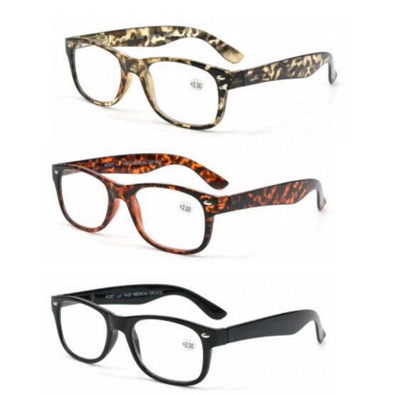 Plastic Framed Reading Glasses | 3 Pack