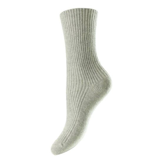Cashmere Blend Turn Top Lounge Socks | Grey 4-7