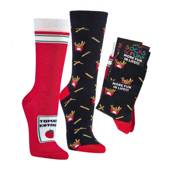 Fun Socks - Tomato Ketchup & Chips x 2 Pairs
