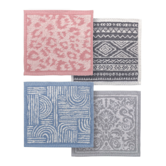 Nice Designs 100% Cotton Facecloths  x 3