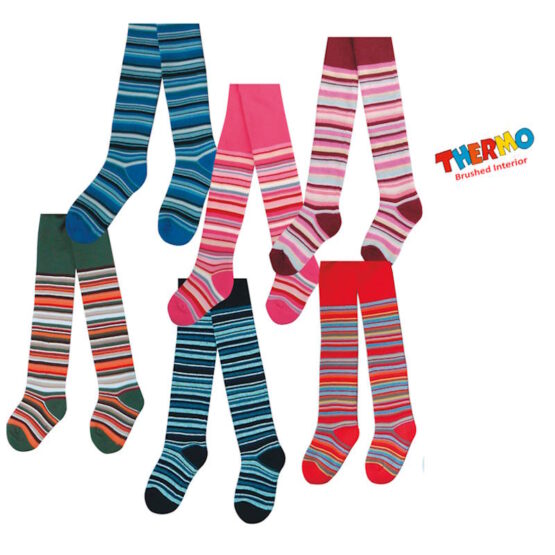 Children's "Happy-Mood" Curl Designs - Cotton Thermal Tights