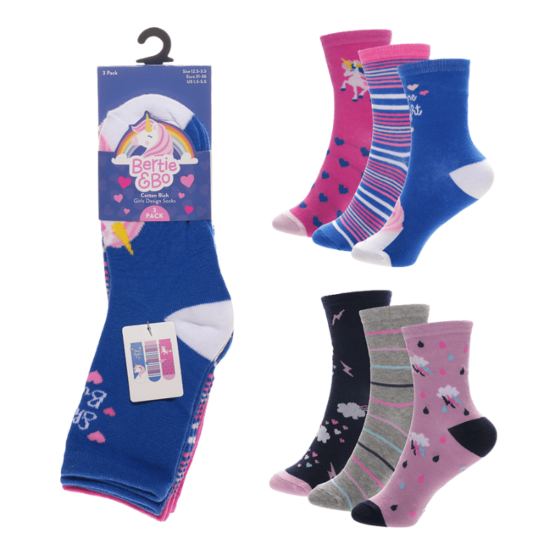 Cotton Rich Socks | Unicorns and Rainbows x 3 Pairs